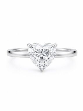 Heart Moissanite Engagement Ring Solitaire Diamond Look Promise Wedding Sz 8